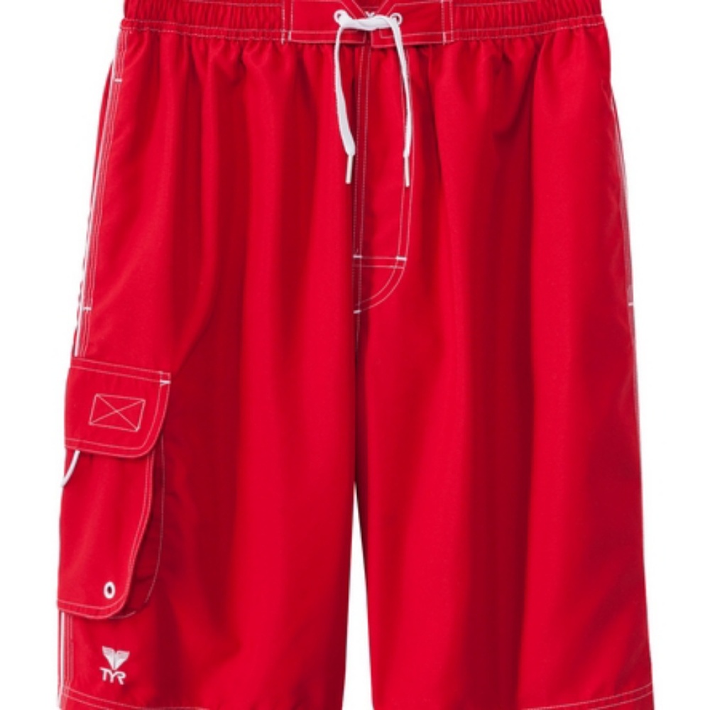 TYR challenger red swim trunk